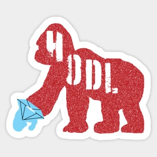Diamond Hand HODLE Ape Red Version Sticker